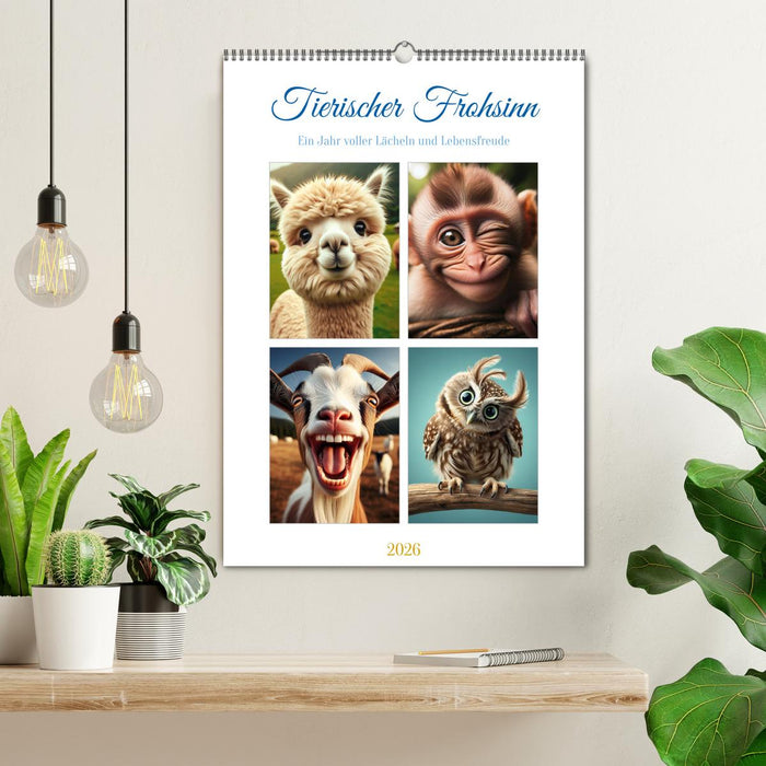 Tierischer Frohsinn - Ein Jahr voller Lächeln und Lebensfreude (CALVENDO Wandkalender 2026)