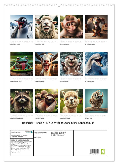 Tierischer Frohsinn - Ein Jahr voller Lächeln und Lebensfreude (CALVENDO Wandkalender 2026)