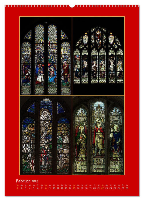 Glasmalerei englischer Kirchen (CALVENDO Premium Wandkalender 2026)
