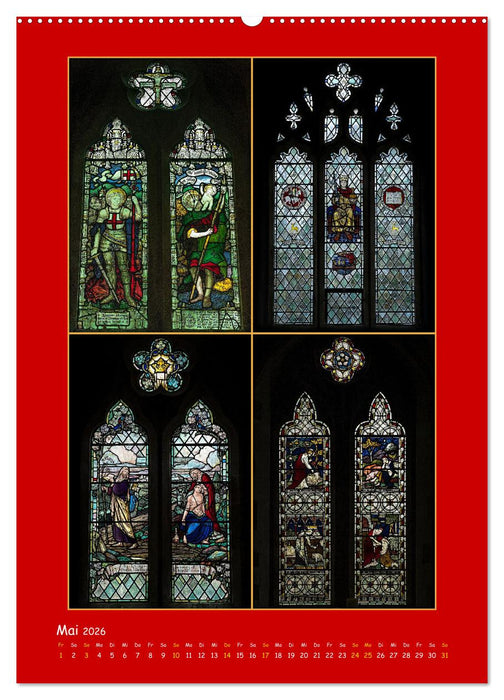 Glasmalerei englischer Kirchen (CALVENDO Premium Wandkalender 2026)
