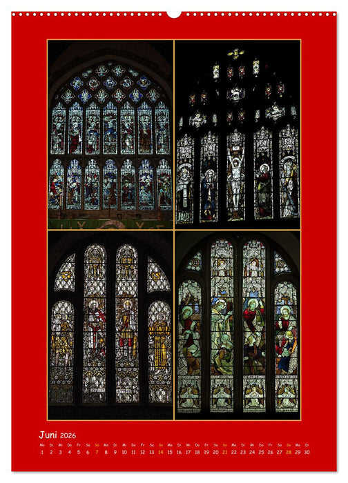 Glasmalerei englischer Kirchen (CALVENDO Premium Wandkalender 2026)
