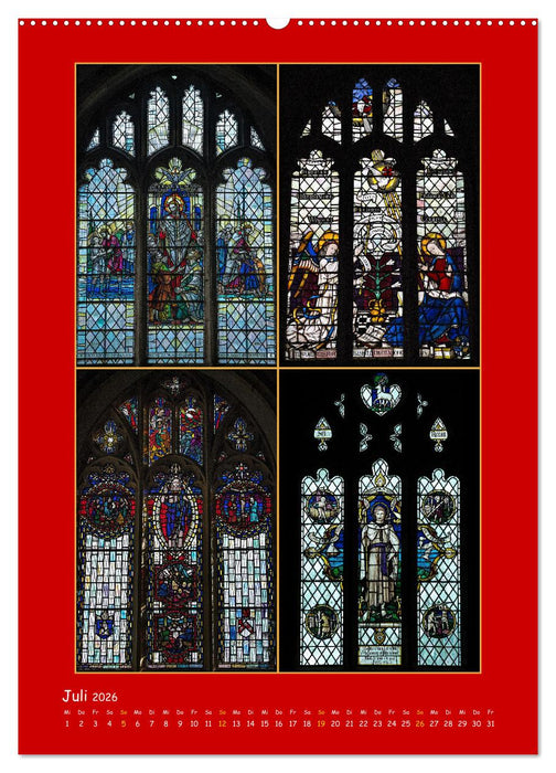 Glasmalerei englischer Kirchen (CALVENDO Premium Wandkalender 2026)