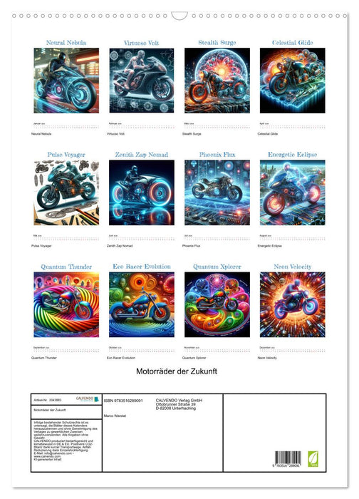 Motorräder der Zukunft (CALVENDO Wandkalender 2026)