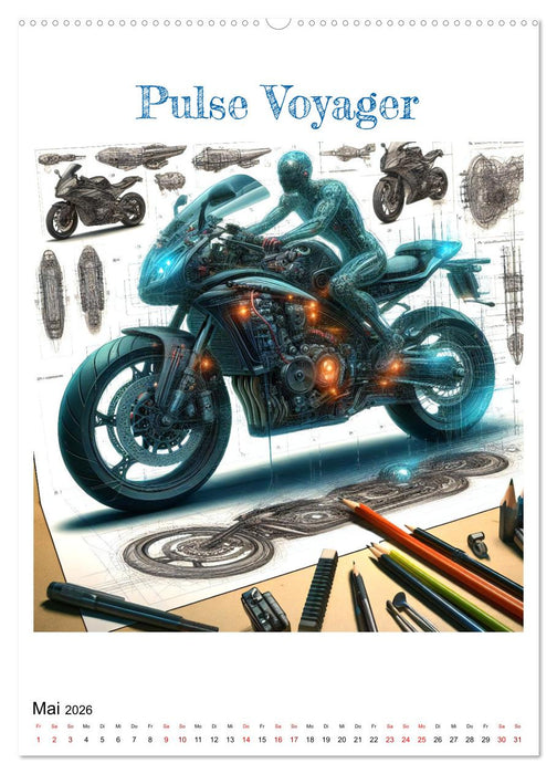 Motorräder der Zukunft (CALVENDO Wandkalender 2026)