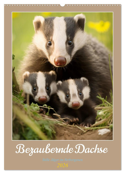 Bezaubernde Dachse (CALVENDO Wandkalender 2026)