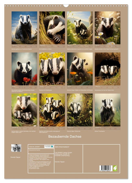 Bezaubernde Dachse (CALVENDO Wandkalender 2026)