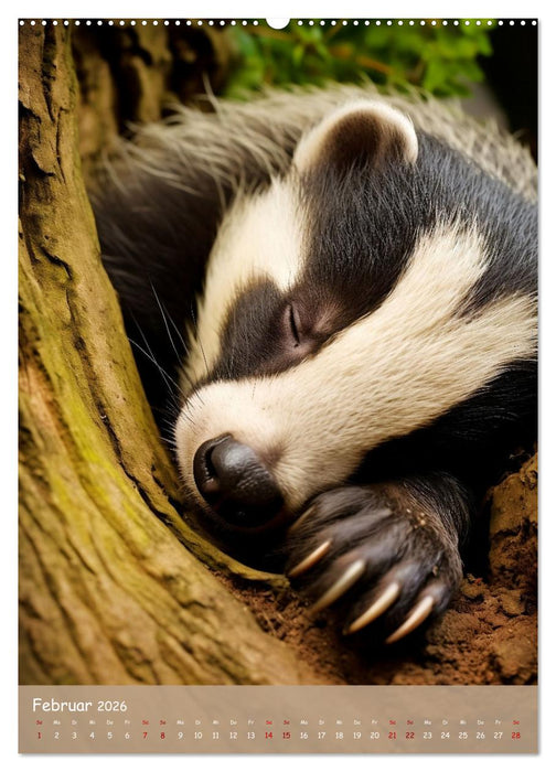 Bezaubernde Dachse (CALVENDO Wandkalender 2026)