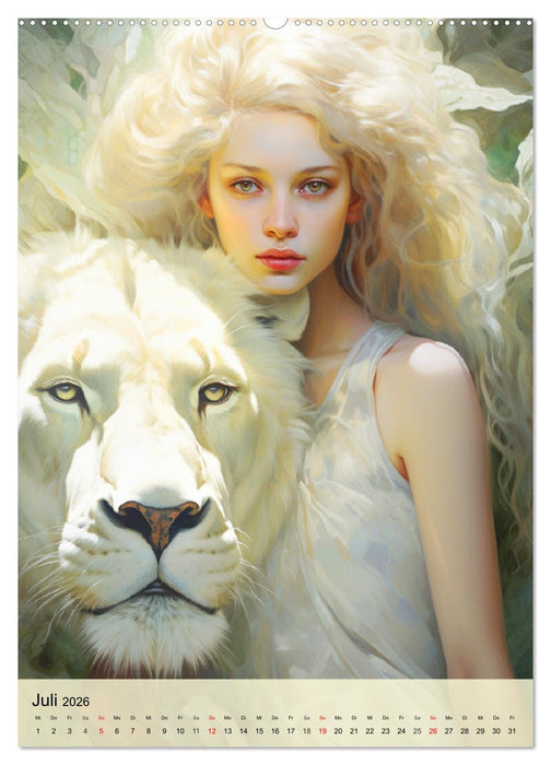 Sternzeichen. Mit himmlischen Frauen durch den Tierkreis (CALVENDO Premium Wandkalender 2026)