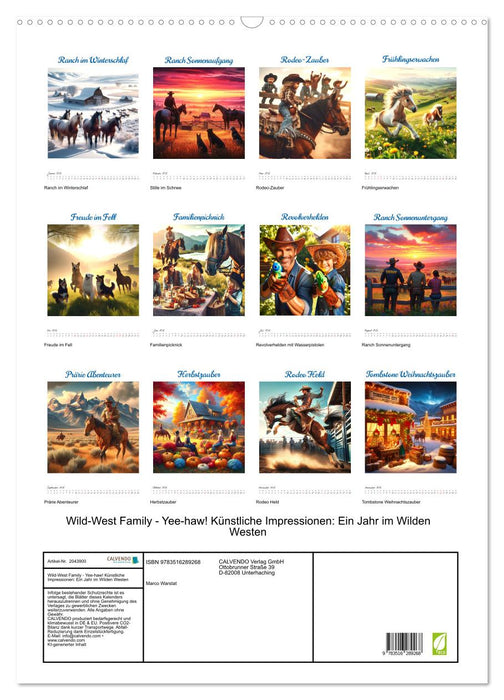 Wild-West Family - Yee-haw! Künstliche Impressionen: Ein Jahr im Wilden Westen (CALVENDO Wandkalender 2026)
