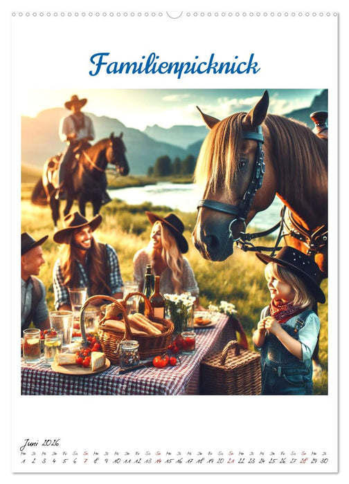 Wild-West Family - Yee-haw! Künstliche Impressionen: Ein Jahr im Wilden Westen (CALVENDO Wandkalender 2026)