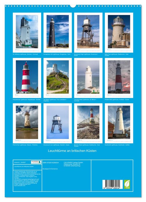 Leuchttürme an britischen Küsten (CALVENDO Premium Wandkalender 2026)