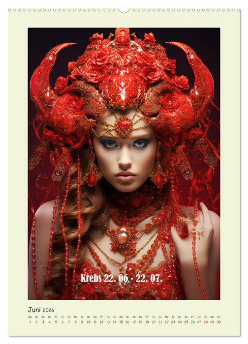 Tierkreiszeichen. Mit Frauenpower Sternzeichen durch das Jahr (CALVENDO Premium Wandkalender 2026)