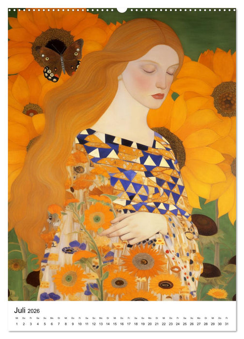 Künstliche Impressionen. Ein Jahr in Klimts Natur. (CALVENDO Premium Wandkalender 2026)