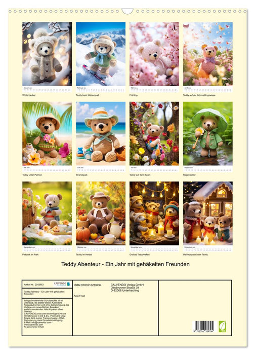 Teddy Abenteur - Ein Jahr mit gehäkelten Freunden (CALVENDO Wandkalender 2026)