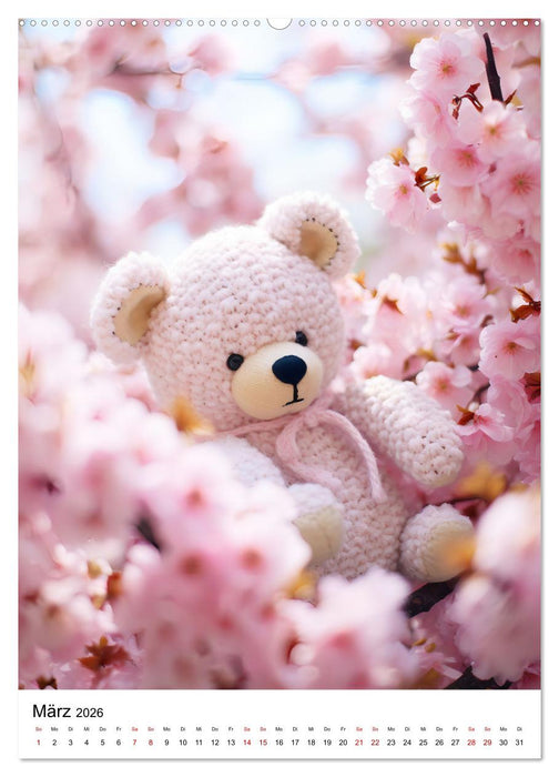 Teddy Abenteur - Ein Jahr mit gehäkelten Freunden (CALVENDO Wandkalender 2026)