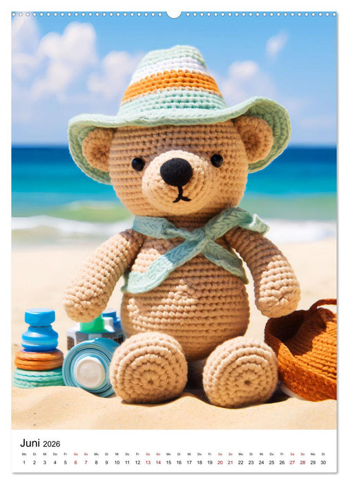 Teddy Abenteur - Ein Jahr mit gehäkelten Freunden (CALVENDO Wandkalender 2026)