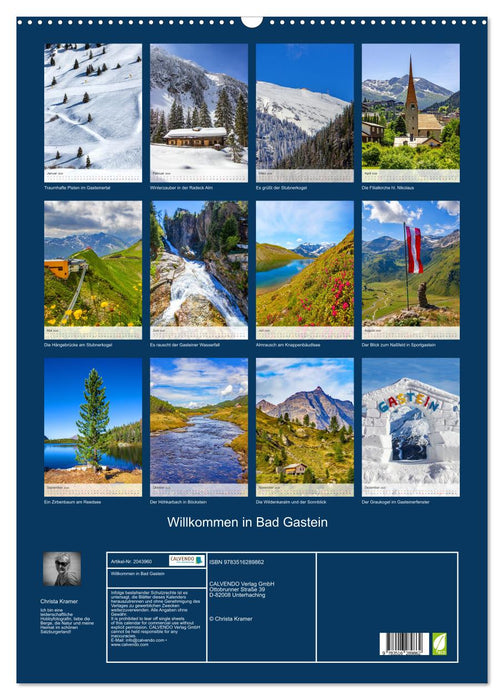 Willkommen in Bad Gastein (CALVENDO Wandkalender 2026)