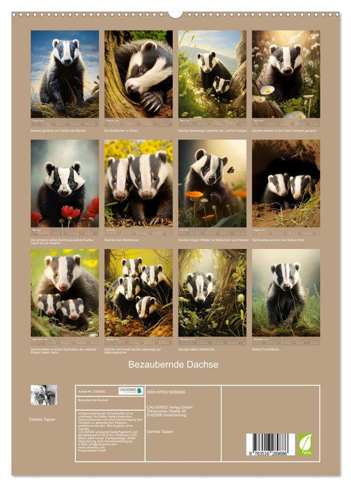 Bezaubernde Dachse (CALVENDO Premium Wandkalender 2026)