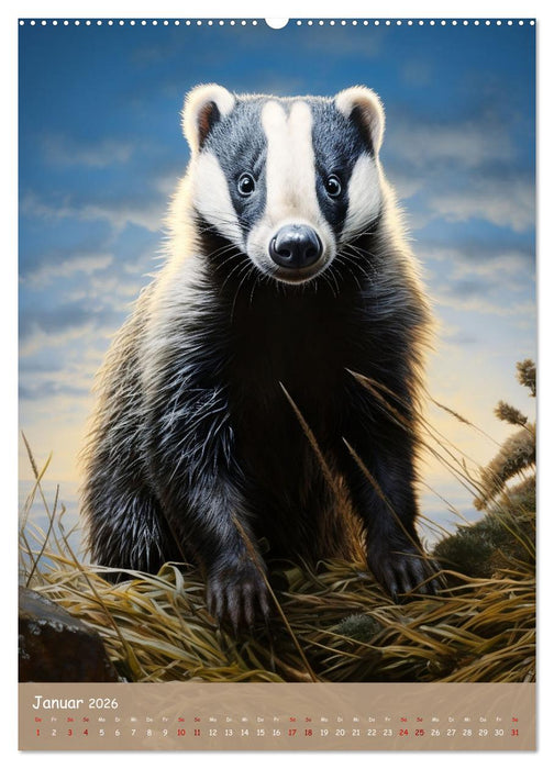 Bezaubernde Dachse (CALVENDO Premium Wandkalender 2026)