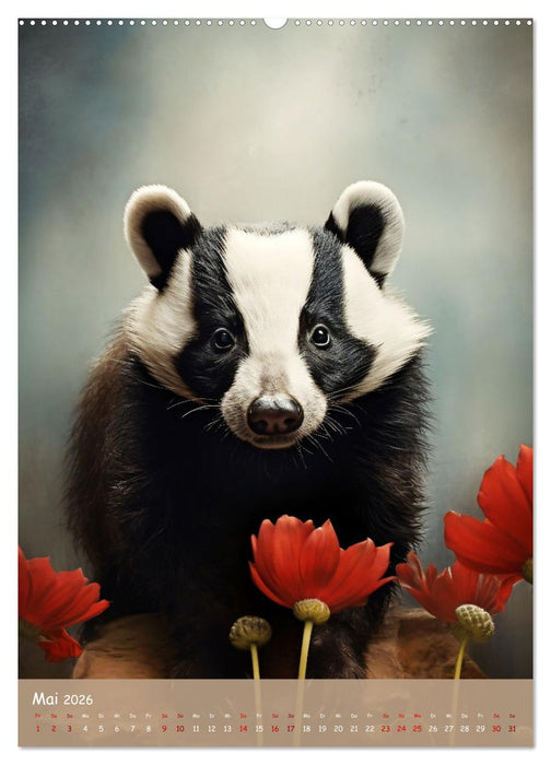 Bezaubernde Dachse (CALVENDO Premium Wandkalender 2026)