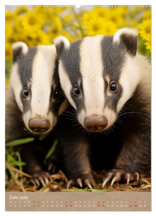 Bezaubernde Dachse (CALVENDO Premium Wandkalender 2026)