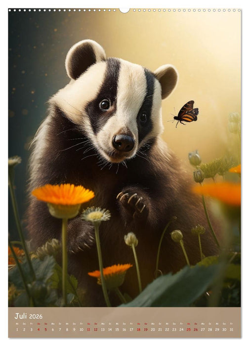 Bezaubernde Dachse (CALVENDO Premium Wandkalender 2026)