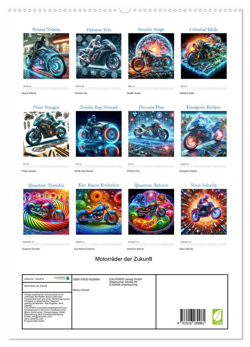 Motorräder der Zukunft (CALVENDO Premium Wandkalender 2026)