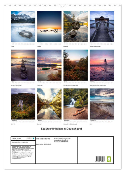 Naturschönheiten in Deutschland (CALVENDO Wandkalender 2026)