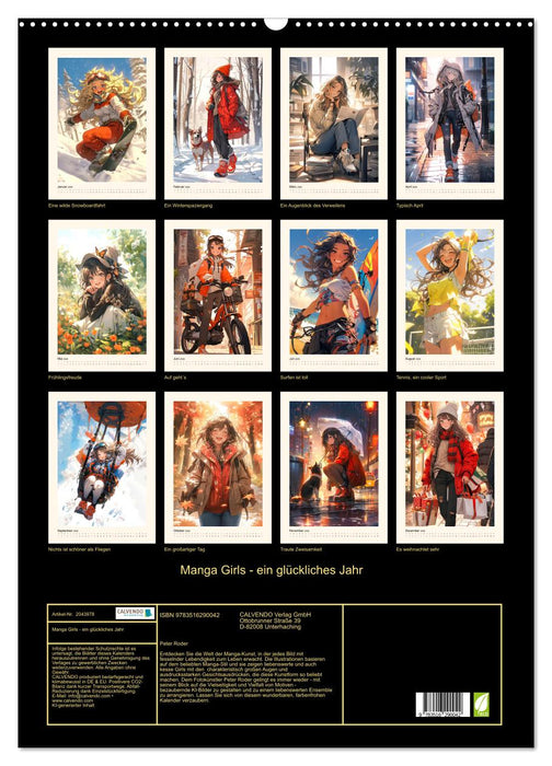 Manga Girls - ein glückliches Jahr (CALVENDO Wandkalender 2026)