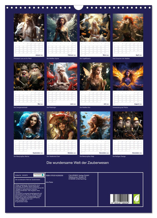 Die wundersame Welt der Zauberwesen (CALVENDO Wandkalender 2026)