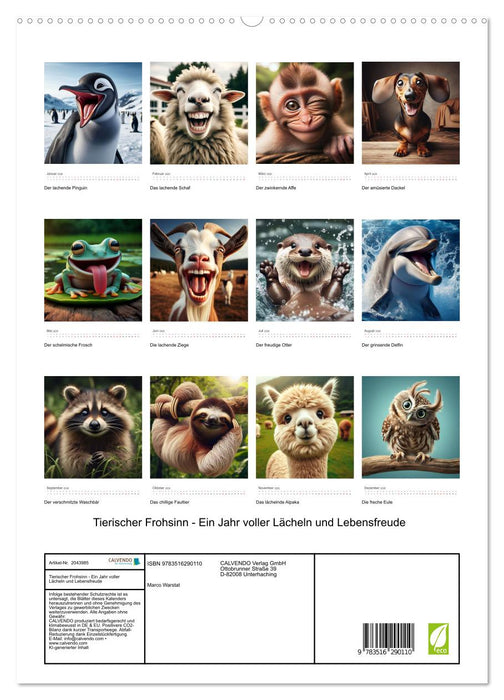 Tierischer Frohsinn - Ein Jahr voller Lächeln und Lebensfreude (CALVENDO Premium Wandkalender 2026)