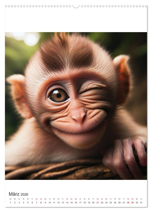 Tierischer Frohsinn - Ein Jahr voller Lächeln und Lebensfreude (CALVENDO Premium Wandkalender 2026)