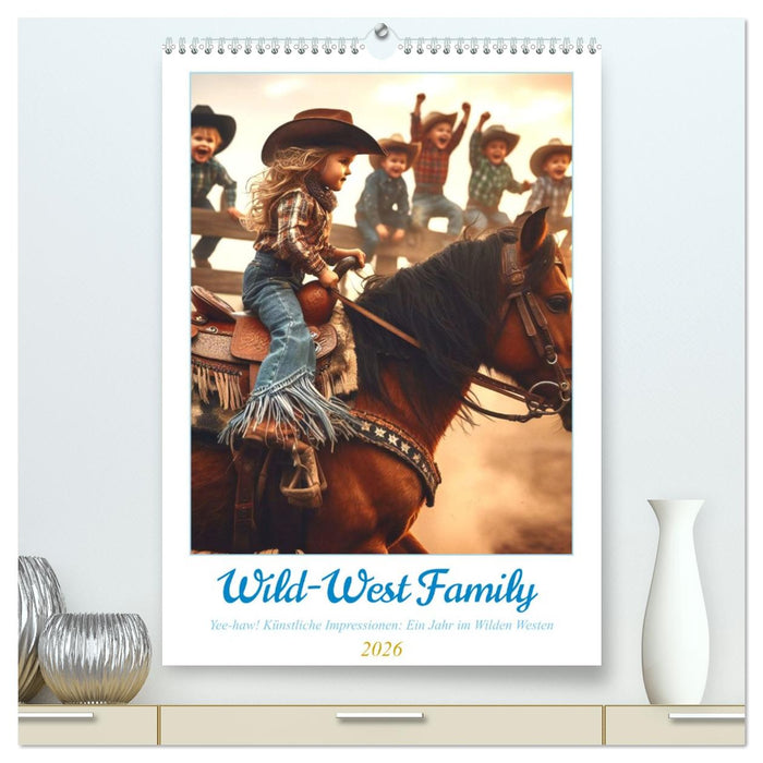 Wild-West Family - Yee-haw! Künstliche Impressionen: Ein Jahr im Wilden Westen (CALVENDO Premium Wandkalender 2026)