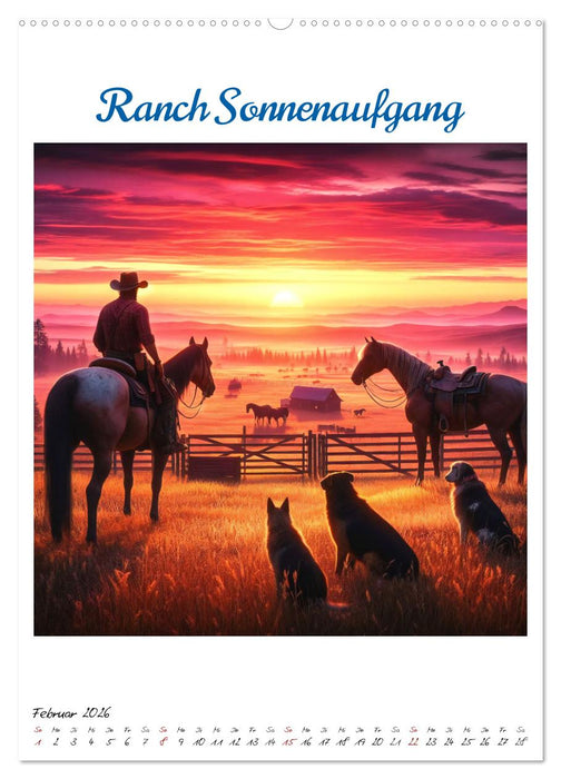 Wild-West Family - Yee-haw! Künstliche Impressionen: Ein Jahr im Wilden Westen (CALVENDO Premium Wandkalender 2026)
