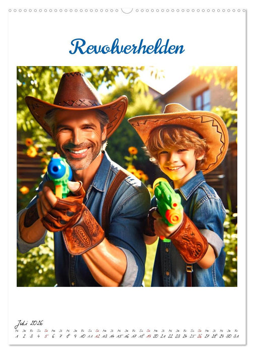 Wild-West Family - Yee-haw! Künstliche Impressionen: Ein Jahr im Wilden Westen (CALVENDO Premium Wandkalender 2026)