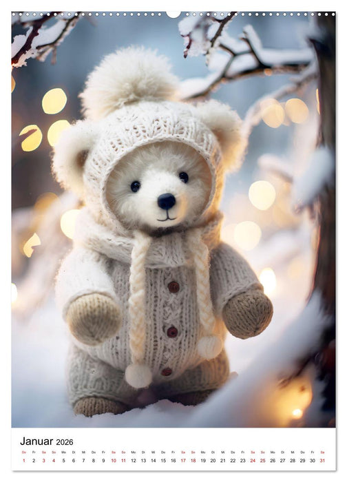 Teddy Abenteur - Ein Jahr mit gehäkelten Freunden (CALVENDO Premium Wandkalender 2026)