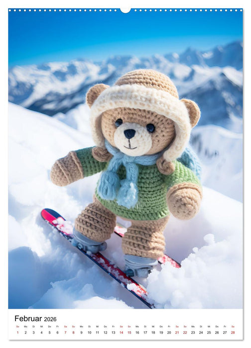 Teddy Abenteur - Ein Jahr mit gehäkelten Freunden (CALVENDO Premium Wandkalender 2026)