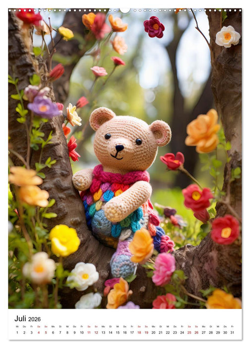 Teddy Abenteur - Ein Jahr mit gehäkelten Freunden (CALVENDO Premium Wandkalender 2026)