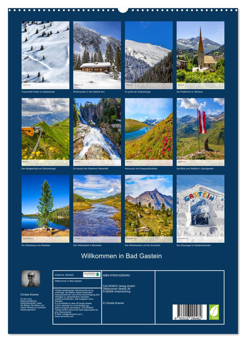 Willkommen in Bad Gastein (CALVENDO Premium Wandkalender 2026)