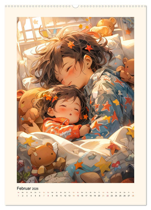 Manga Kinder - ein glückliches Jahr (CALVENDO Premium Wandkalender 2026)