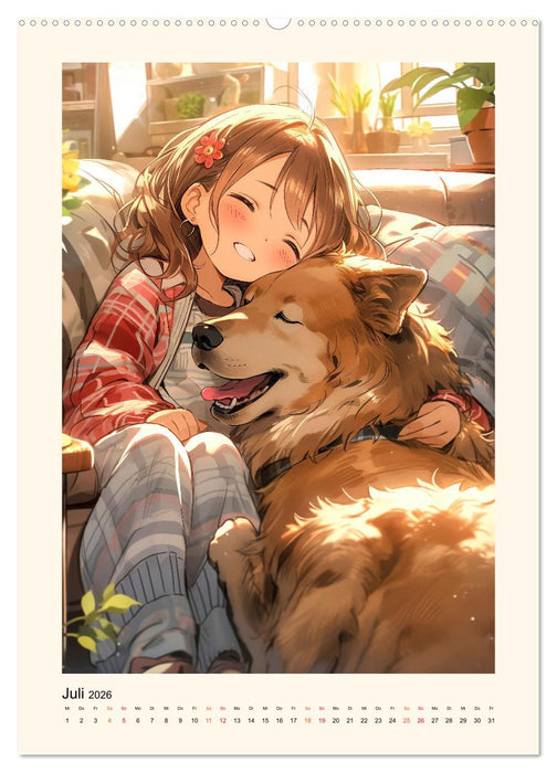 Manga Kinder - ein glückliches Jahr (CALVENDO Premium Wandkalender 2026)