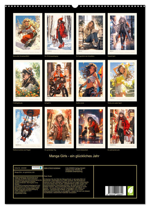 Manga Girls - ein glückliches Jahr (CALVENDO Premium Wandkalender 2026)