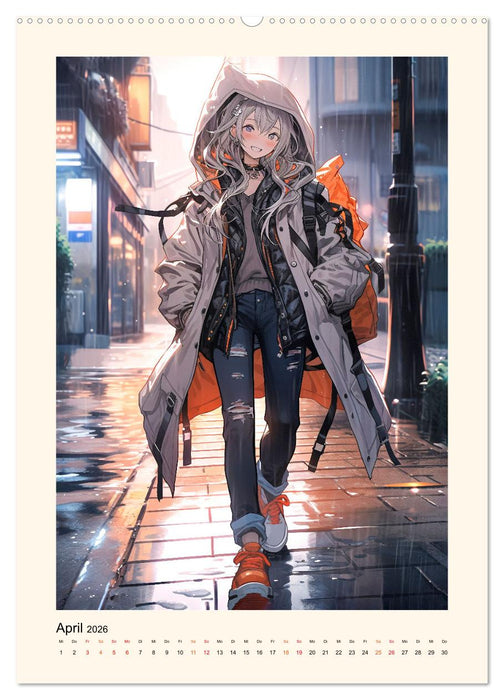Manga Girls - ein glückliches Jahr (CALVENDO Premium Wandkalender 2026)