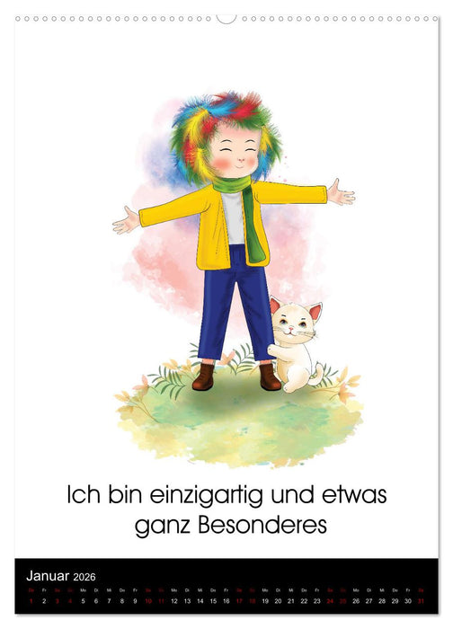 Ich bin einzigartig - Achtsame Affirmationen für besondere Kinder (CALVENDO Wandkalender 2026)