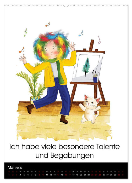 Ich bin einzigartig - Achtsame Affirmationen für besondere Kinder (CALVENDO Wandkalender 2026)