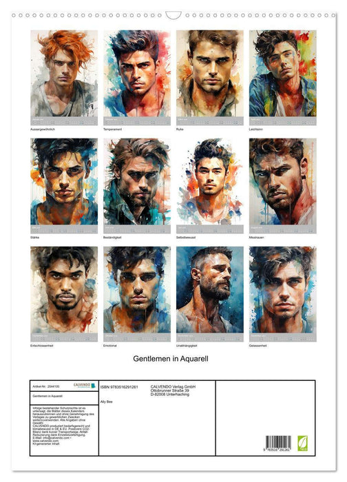 Gentlemen in Aquarell (CALVENDO Wandkalender 2026)