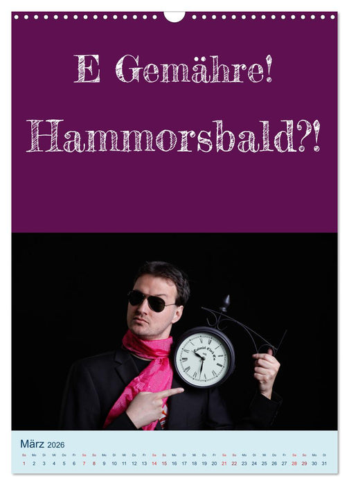 Ni schwäbborn! Mundart und Dialekt Kalender Sachsen (CALVENDO Wandkalender 2026)