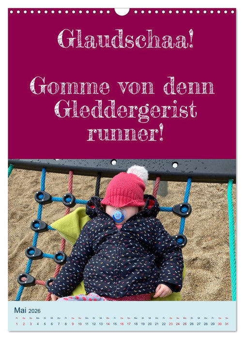 Ni schwäbborn! Mundart und Dialekt Kalender Sachsen (CALVENDO Wandkalender 2026)