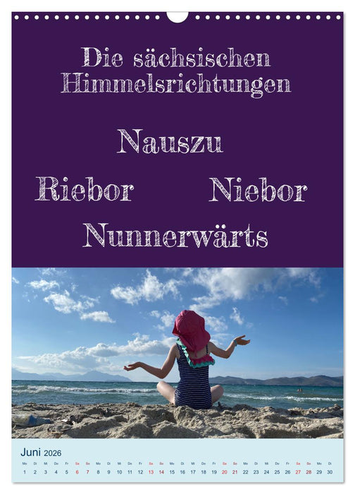 Ni schwäbborn! Mundart und Dialekt Kalender Sachsen (CALVENDO Wandkalender 2026)