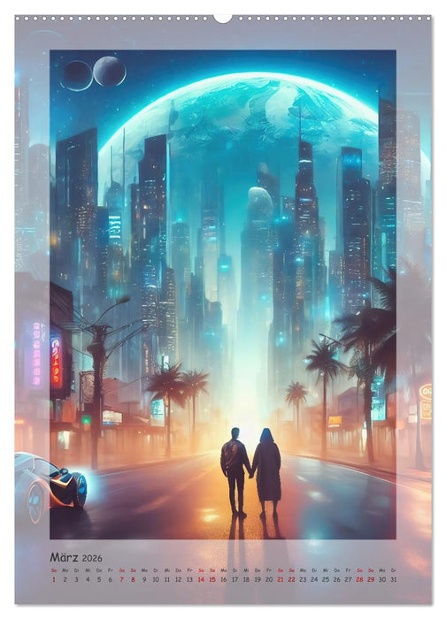 Entdecke die Zukunft - Future World mit KI (CALVENDO Premium Wandkalender 2026)